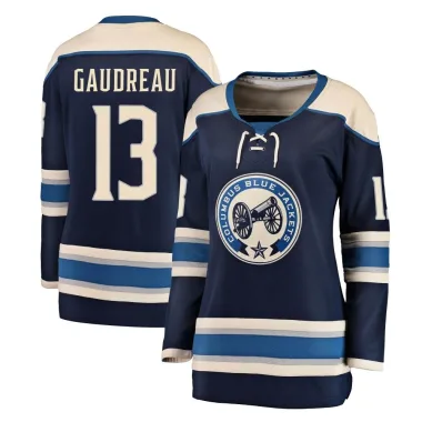 Breakaway Johnny Gaudreau Navy Columbus Blue Jackets Alternate Jersey - Women's